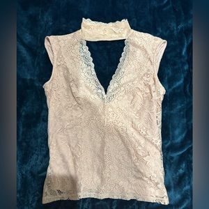 Bebe lace pink shirt